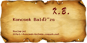 Koncsek Balázs névjegykártya