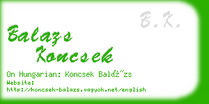 balazs koncsek business card